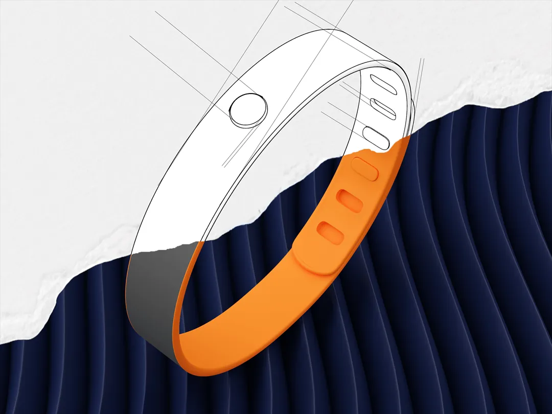 Smart Fitness Band Concept 3D Wearable Rendering and 360 Visualization by 3diz Studio