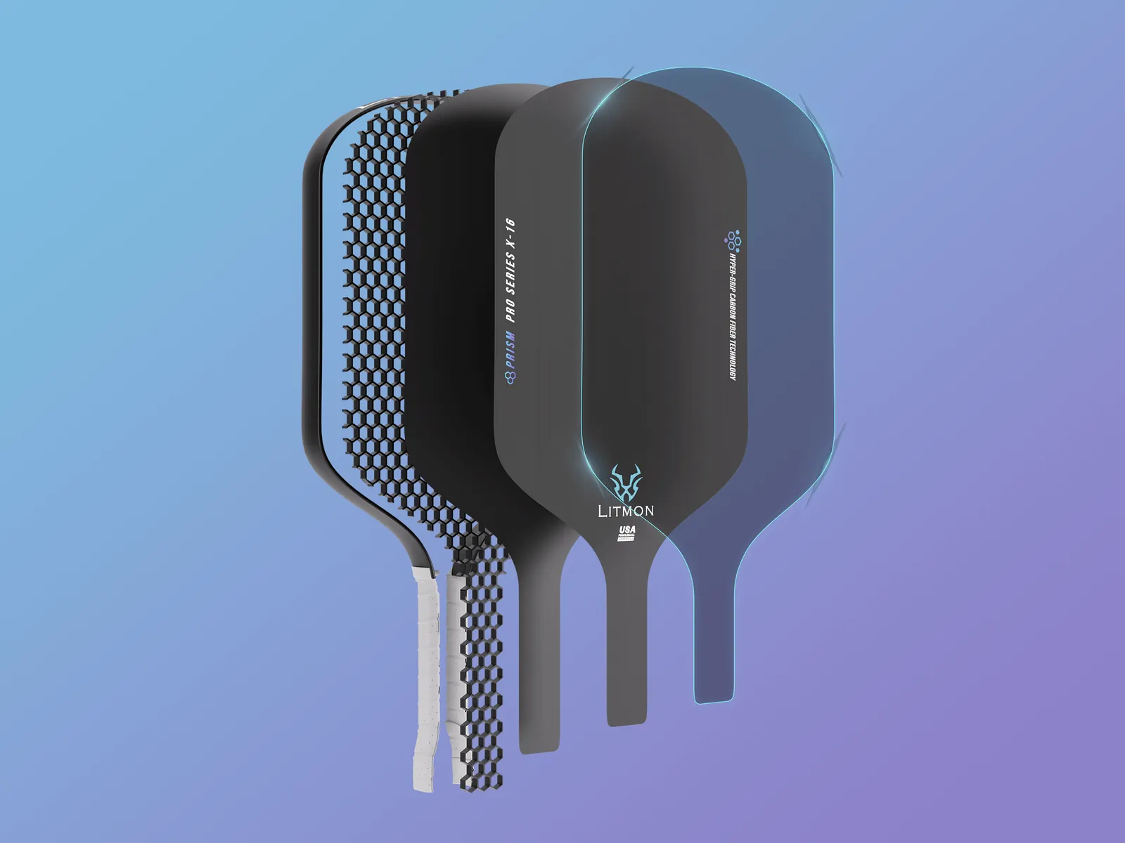 Litmon Pro Series Pickleball Paddle 3D Exploded View and Structural Rendering by 3diz Studio